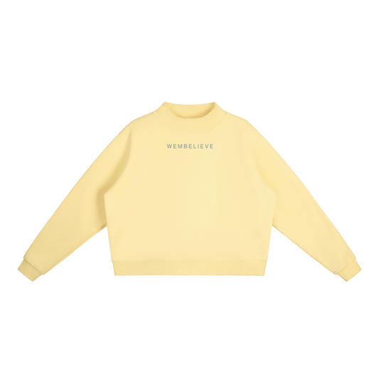 WEMBELIEVE Fleece Mock-Neck Crew Sweatshirt