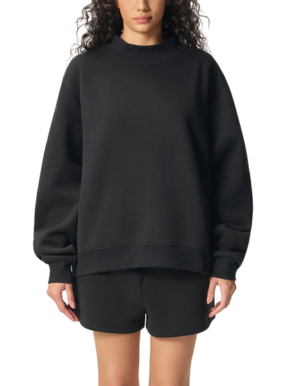 WEMBELIEVE Fleece Mock-Neck Crew Sweatshirt